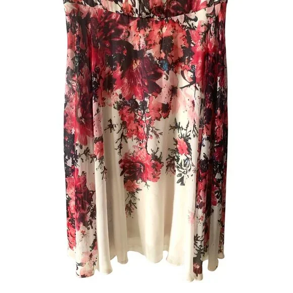 PHASE EIGHT Ivory Multicolor Floral Print Myrtle Sleeveless Cocktail Dress 12 - Picture 5 of 8